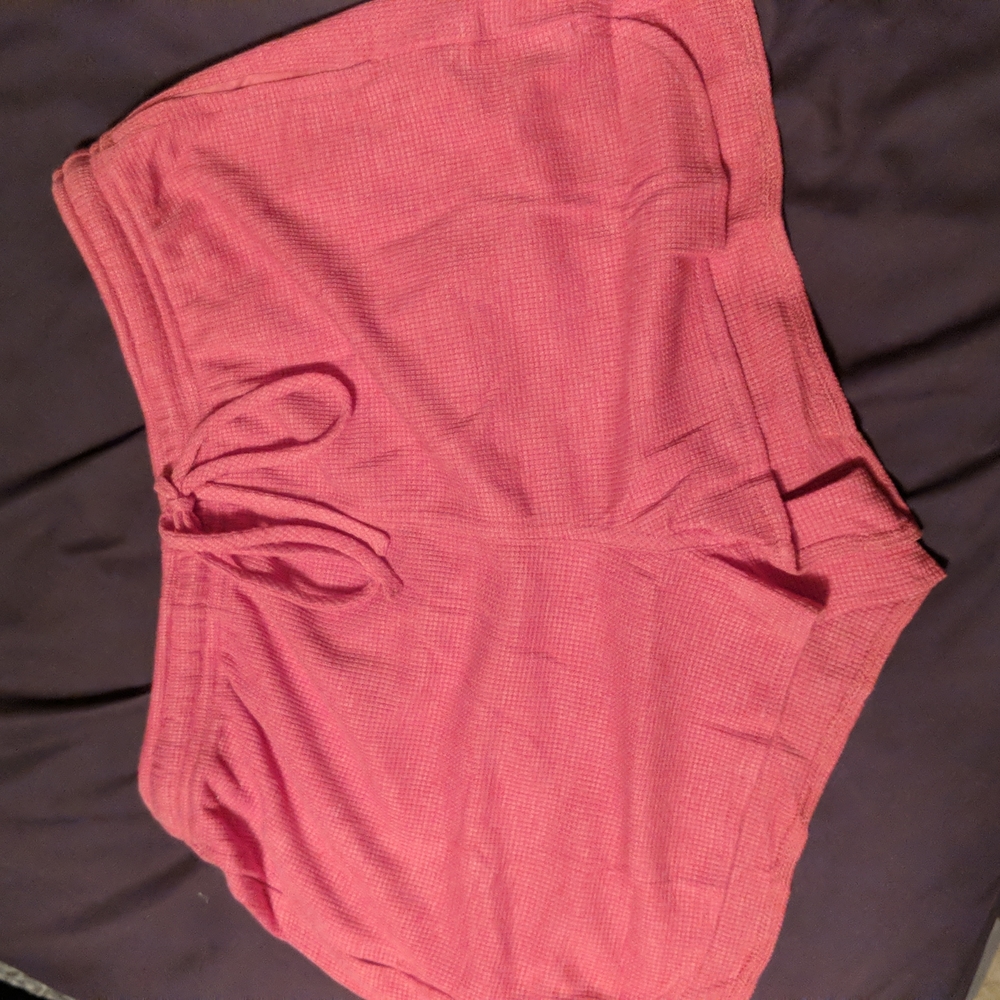 Red waffle shorts